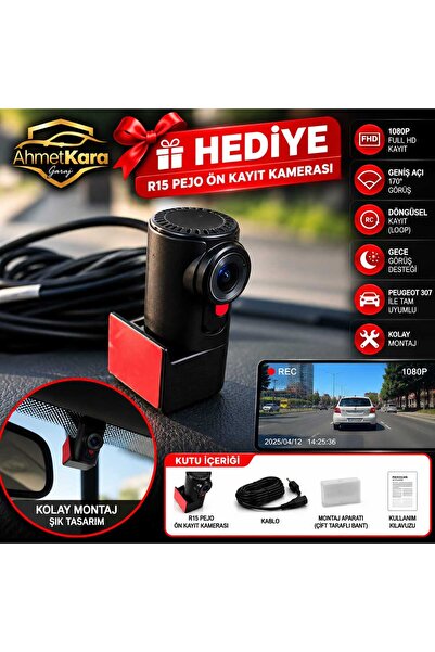PEJO 307 9 İNÇ MULTİMEDYA KAYIT KAMERA HEDİYE