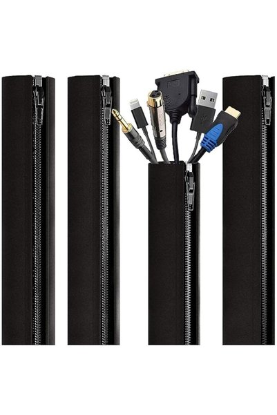 EVEO Eview Cable Management Sleeves - 4 Wire Sleeves with Computer Cable Mana...