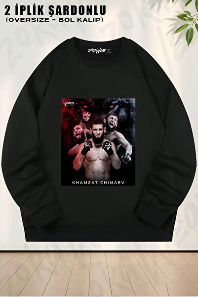 ZOKAWEAR Khamzat Chimaev Printed Crew Neck Sweatshirt