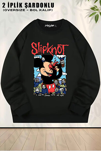 ZOKAWEAR Slipknot V34 Printed Crew Neck Sweatshirt