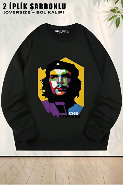 ZOKAWEAR Che Guevara Ti Printed Crew Neck Sweatshirt
