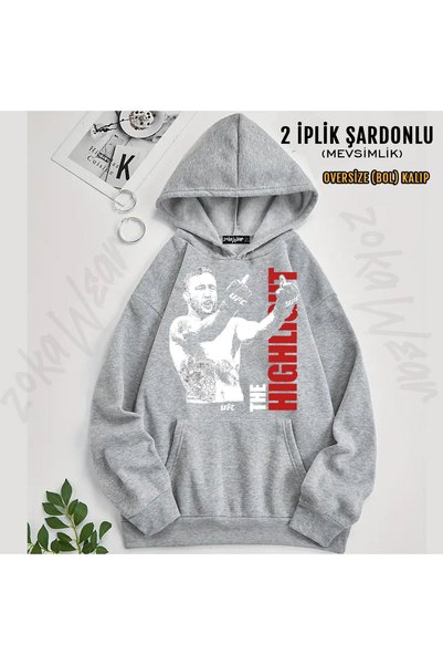 ZOKAWEAR Finger Ufc Mma Justin Gaethje Printed Hooded Sweatshirt