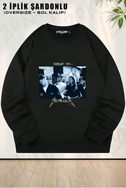 ZOKAWEAR Metallica Garage Inc Rock Metal Music Printed Crew Neck Sweatshirt