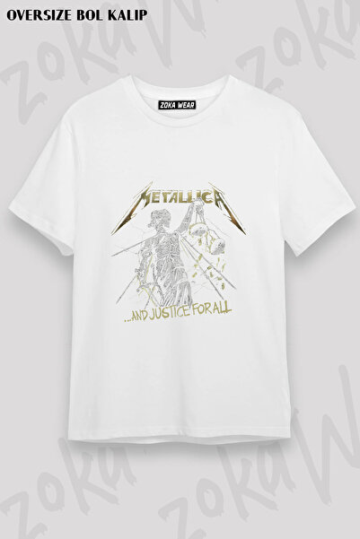 ZOKAWEAR Heavy Metal Music Metallica and Justice for All Vintage Printed T-Shirt