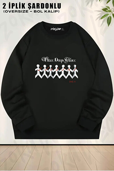 ZOKAWEAR One X Three Days Grace Printed Crew Neck Sweatshirt