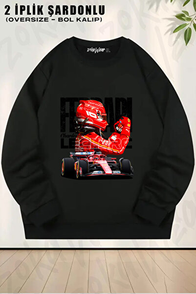 ZOKAWEAR Charles Leclerc Printed Crew Neck Sweatshirt