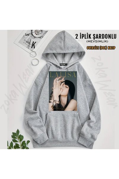 ZOKAWEAR سويت شيرت بقلنسوة مطبوع عليه Blackpink Lisa Lalisa