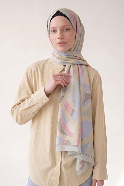 Levidor Mosaic Pattern Olera Shawl Light Green