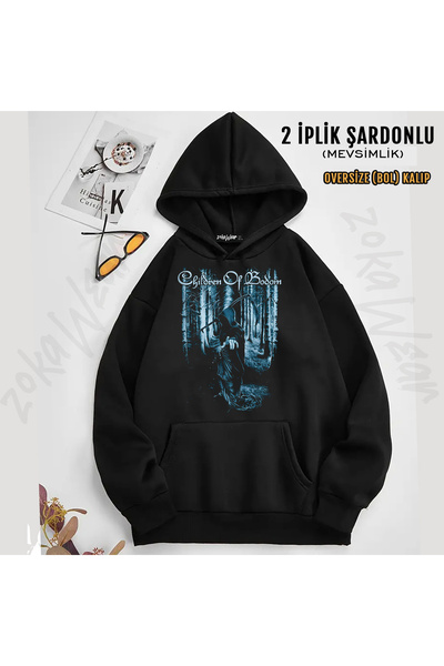 ZOKAWEAR Forest Children of Bodom Printed Hooded Sweatshirt