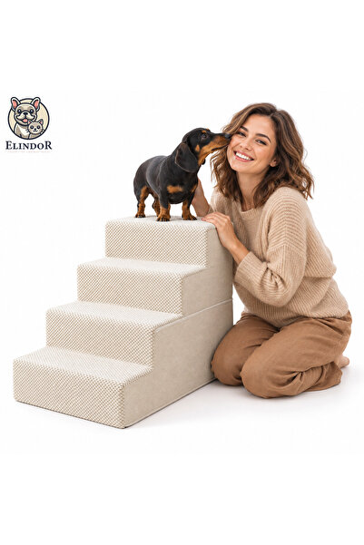 Elindor Scări pentru animale Elindor ®   4 Trepte pentru câini și pisici, Tre...