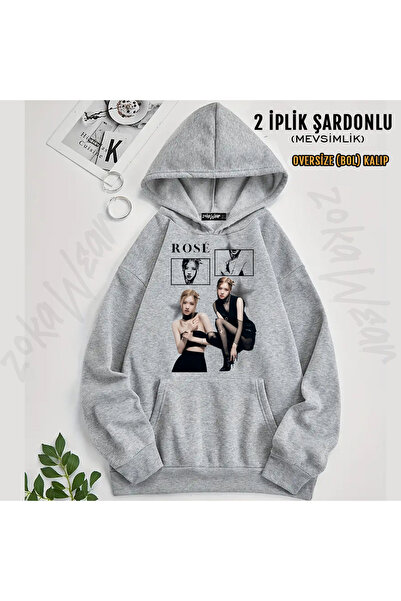 ZOKAWEAR Rose Blackpink Unis Printed Hooded Sweatshirt