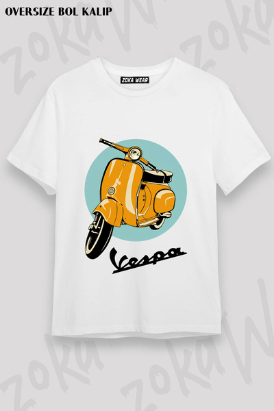 ZOKAWEAR Vespa Club Logo Motorcycle Printed T-Shirt