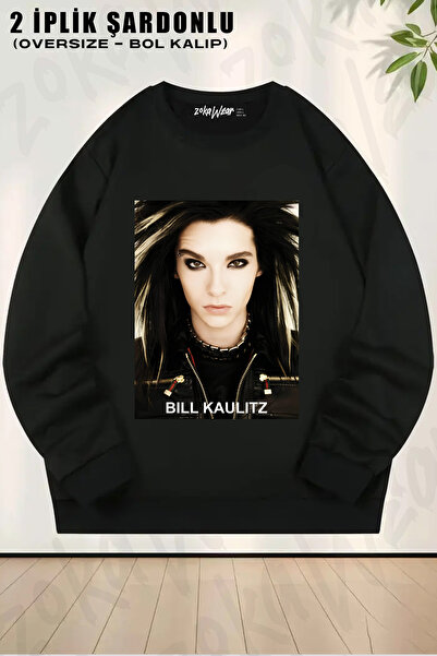 ZOKAWEAR Bill Kaulitz Tokio Hotel Retro Music Nostalgic Printed Crew Neck Swe...