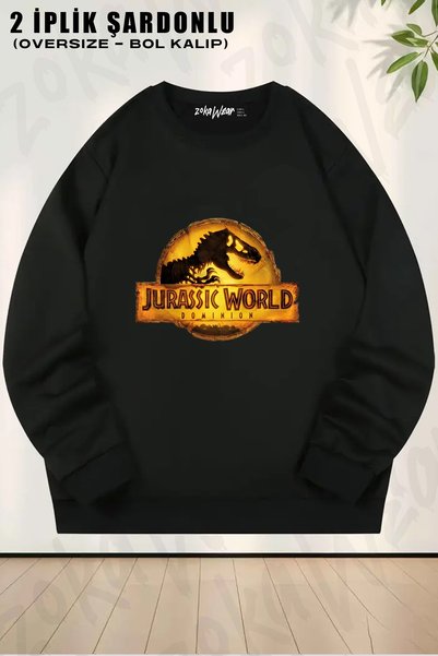 ZOKAWEAR Jurassic World Dominion Jurassic Park Printed Crew Neck Sweatshirt