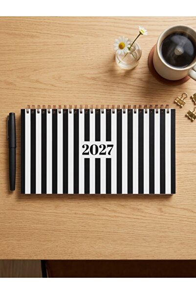 2027 Spiralli Yatay Renkli Desenli Pembe Mavi Siyah Leopar, Kırmızı Sarı, Fiyonk Kurdele Piti Kare Çizgili Kedili Masa Takvimi, Masa Sümeni 2027 Masa Takvim Hediyelik Tarihli Planlayıcı 7 Günlük