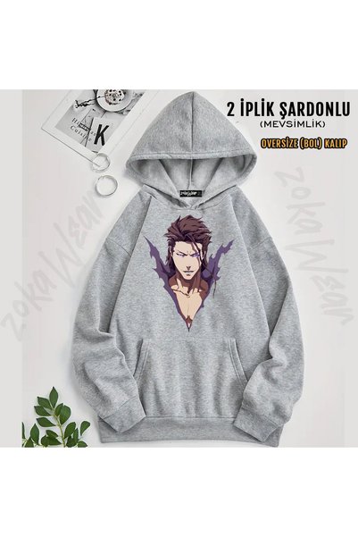 ZOKAWEAR Aizen Anime Bleach Printed Hooded Sweatshirt