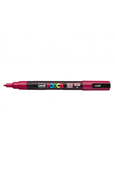 POSCA UNI PC-3M ΣΚΟΥΡΟ ΚΟΚΚΙΝΟ ΜΑΡΚΑΔΟΡΟΣ