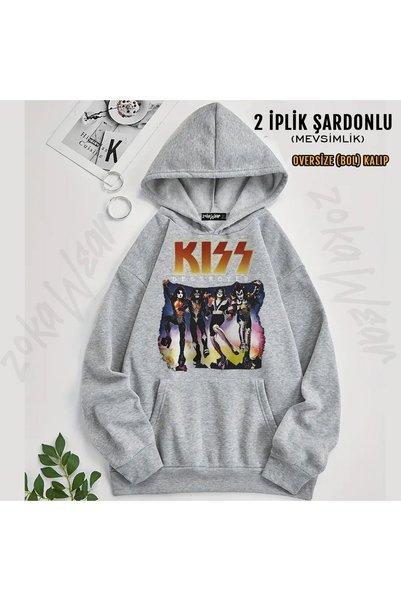 ZOKAWEAR Kiss the Destroyer Rock Music Album Printed Hooded Sweatshirt