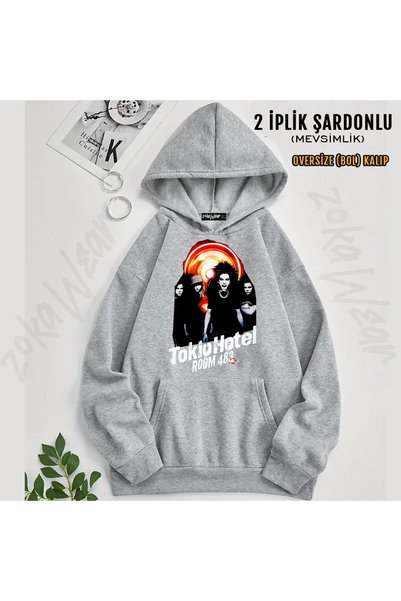 ZOKAWEAR Tokio Hotel Room 483 Rock Metal Music Printed Hooded Sweatshirt