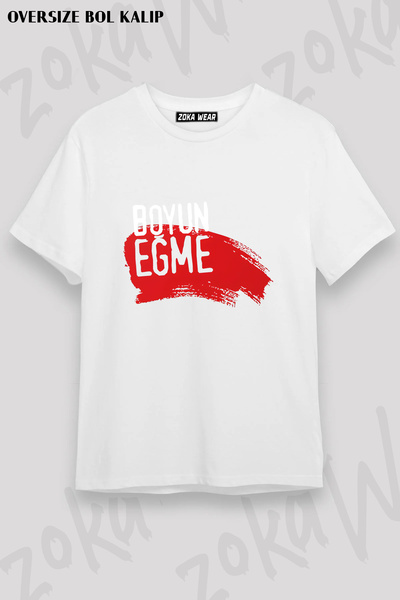 ZOKAWEAR تي شيرت مطبوع عليه شعار "Boyun Egme Action Resistance Protest"