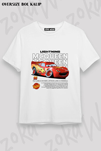 ZOKAWEAR Lightning Mcqueen Back Printed T-Shirt