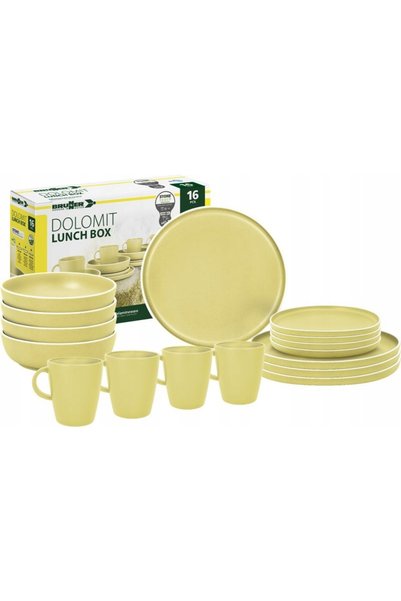 Brunner Cutie de prânz și set de cină din melamină, galben Dolomit