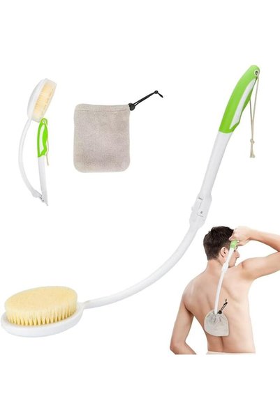 GENERAL Tazweeq Back Scrubber Bath Brush with 23-inch Curved Long Handle - Fo...