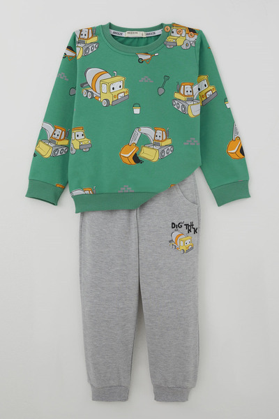 Breeze Boy's Tracksuit Set Little Operator Hardworking Construction Machinery...