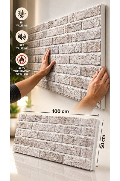 UKAB DEKOR 100x50 Cm 3D Isı ve Ses Yalıtımlı Strafor Duvar Paneli