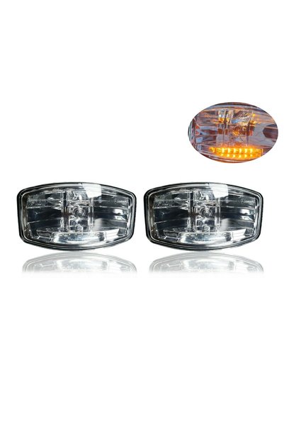 Flexzon Σετ Φώτων Ομίχλης Αλογόνου H7 12V / 24V με 6 Πορτοκαλί LED 265mm X 16...