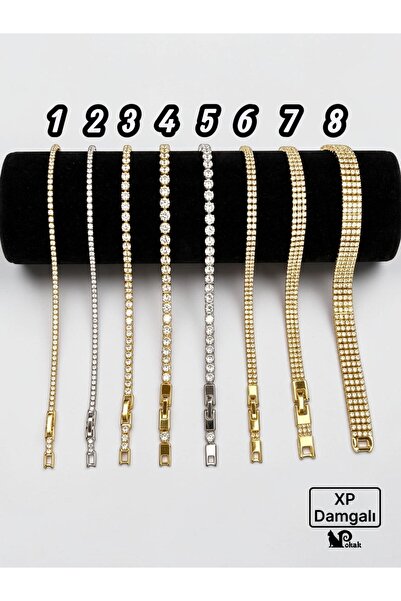 POKAK Xuping Jewelry VIP Su Yolu Bileklik Zirkon Taşlı Tennis Bracelet Gold S...
