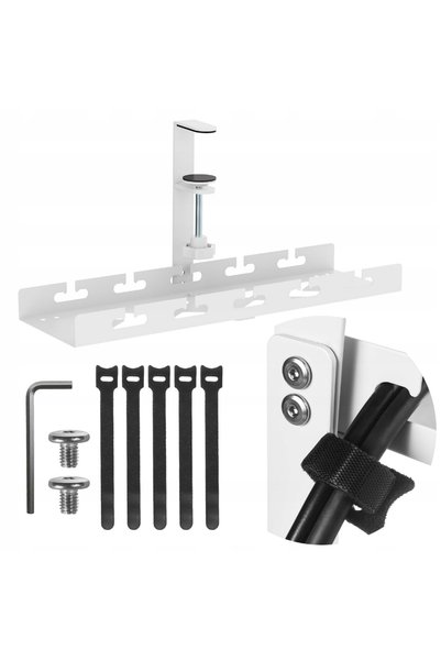 Maclean Organizator de cabluri sub birou MC-105 W Alb max. Sarcină 5 kg