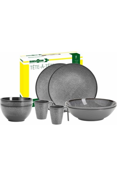 Brunner Set de veselă pentru 2 persoane, din melamină, Tête-à-tête Cottery