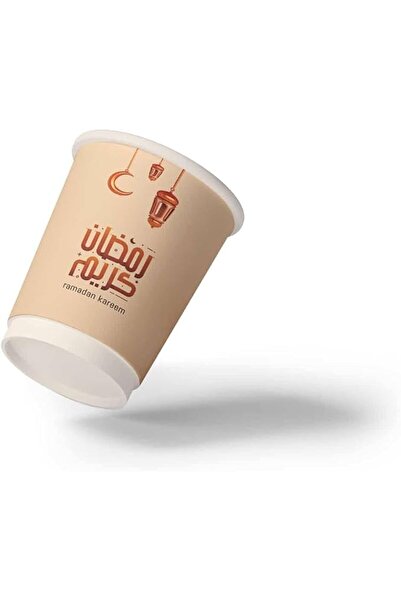 Hotpack كوب ورقي مزدوج الجدار لرمضان سعة 8 أونصة، 25 قطعة