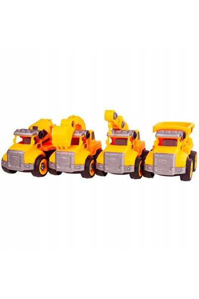 Martom Set de vehicule de construcții: Excavator, Macara, Basculantă, Betonie...