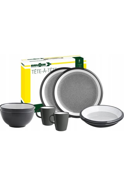 Brunner Set de masă din melamină tête-à-tête Granyte 8 piese