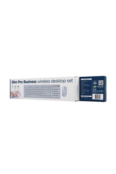 Gembird KBS-WPS-01 Set tastatură și mouse wireless alb US