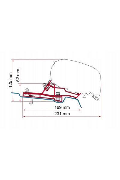 Fiamma Adaptor pentru marchiză auto Ford Transit Van H2L3 (340cm) F80s