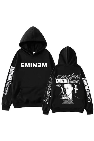 Vordevia Eminem Printed Cotton 3 Thread Threaded Oversize Sweatshirt