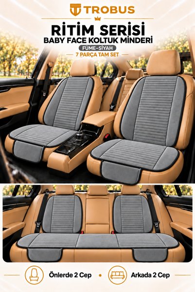 TROBUS Ritim Peugeot 3008 2016 ve Sonrası Baby Face 7'li Koltuk Minderi Füme ...