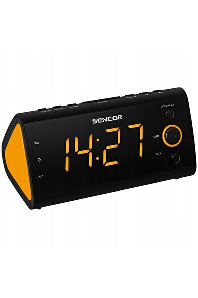 Sencor Ceas cu alarmă radio SRC 170OR LED cu funcție Snooze, portocaliu