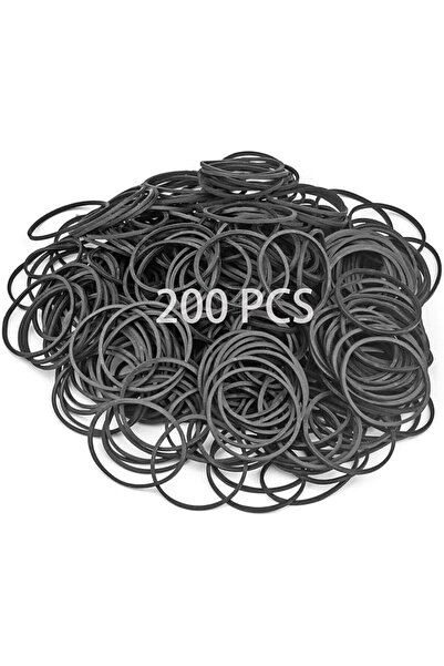 GENERAL 200Pcs Sturdy & Black Elastic Bands - High-Temperature Resistant Rubb...