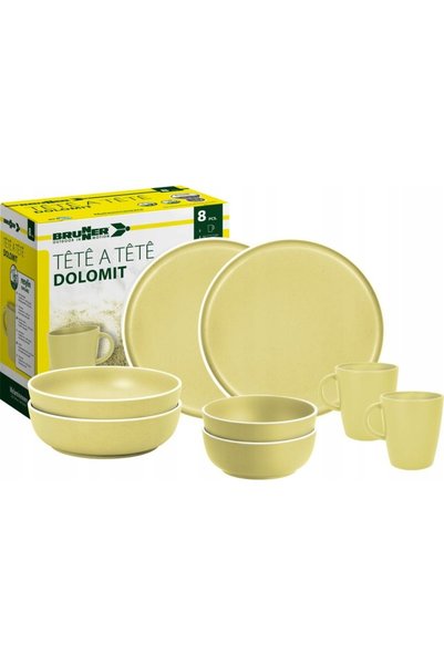Brunner Set de masă din melamină tête-à-tête Dolomit Galben