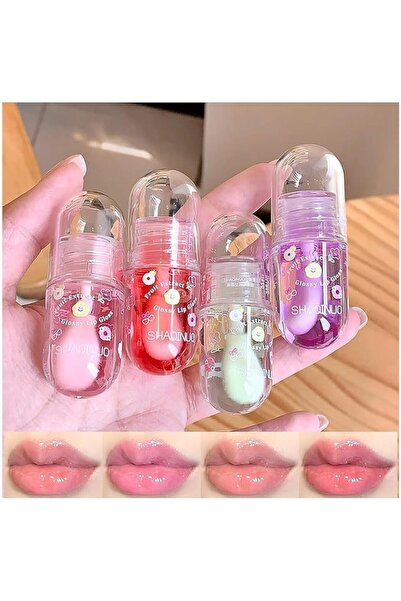 Yelajoy 4Pcs Fruit Scent Lip Oil Set, Hydrating Glossy Lip Jelly