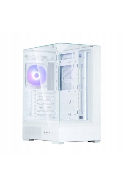 Zalman P40 Prism White Mid-Tower Carcasă Gaming RGB cu Sticlă Securizată
