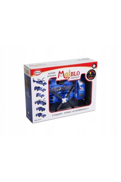 Malblo MagBlo 0316 Vehicule de Poliție Magnetice Jucărie cu Blocuri de Constr...