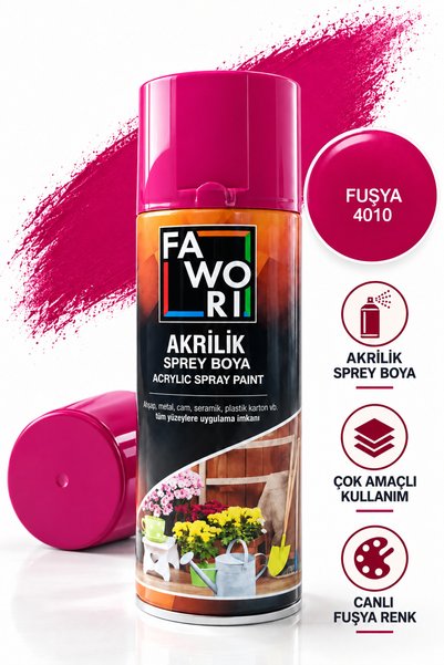 Fawori Akrilik Sprey Boya Ahşap Metal Cam Seramik Plastik İçin Çok Amaçlı Spr...
