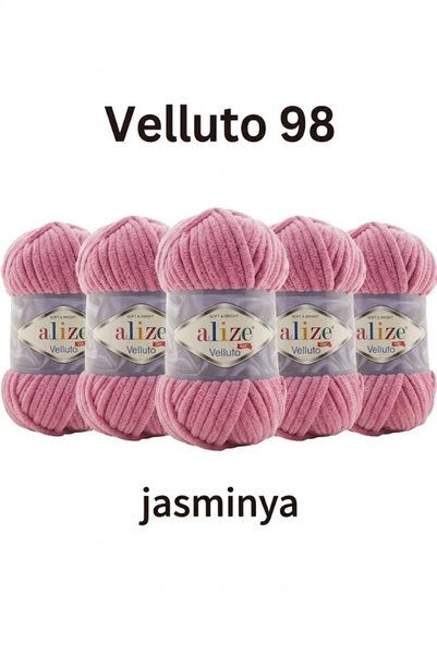 Alize Velluto 98 Pembe Kadife El Örgü Ipi Hırka Patik Ev Botu Atkı Şapka Batt...