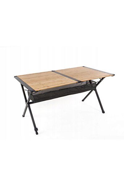 Camp4 Masă turistică rulantă din bambus Mendoza 140x80 cm