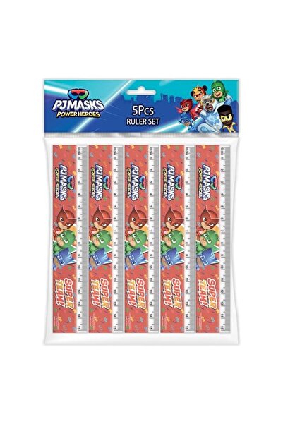 PJMASKS مجموعة مساطر من 5 قطع، مقاس 15 سم
